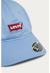 Levi's® - Levi's - Czapka. Kolor: niebieski. Materiał: bawełna, materiał, elastan. Wzór: aplikacja. Styl: biznesowy #3