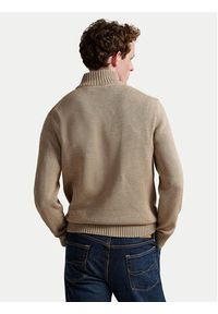 Polo Ralph Lauren Sweter 710859939510 Beżowy Regular Fit. Typ kołnierza: polo. Kolor: beżowy. Materiał: bawełna #5