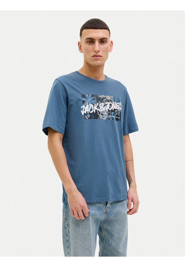 Jack & Jones T-Shirt Hawaii 12269324 Niebieski Standard Fit. Kolor: niebieski. Materiał: bawełna