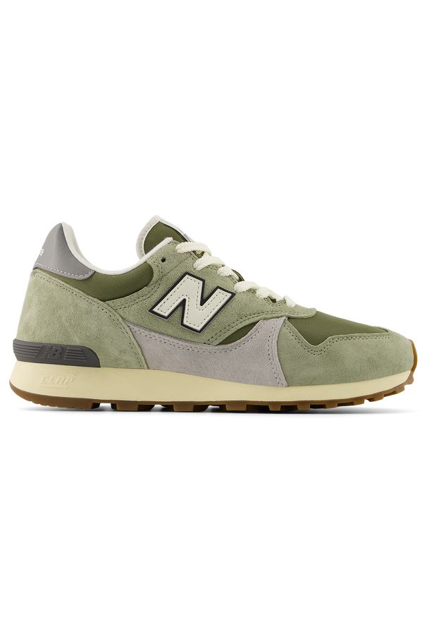 Buty unisex New Balance U475RGA – zielone. Okazja: na co dzień. Kolor: zielony. Materiał: zamsz, materiał. Szerokość cholewki: normalna