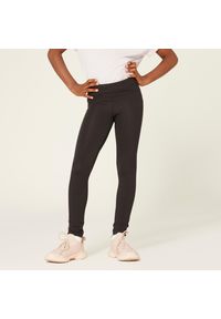 Decathlon - Legginsy dziecięce Domyos. Stan: podwyższony. Kolor: czarny. Materiał: poliester, elastan, materiał