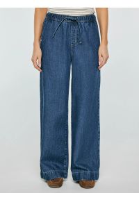 Big-Star - Jeansy damskie wide z pasem na gumkę niebieskie Suzie 387. Stan: podwyższony. Kolor: niebieski. Wzór: jednolity. Styl: elegancki #1