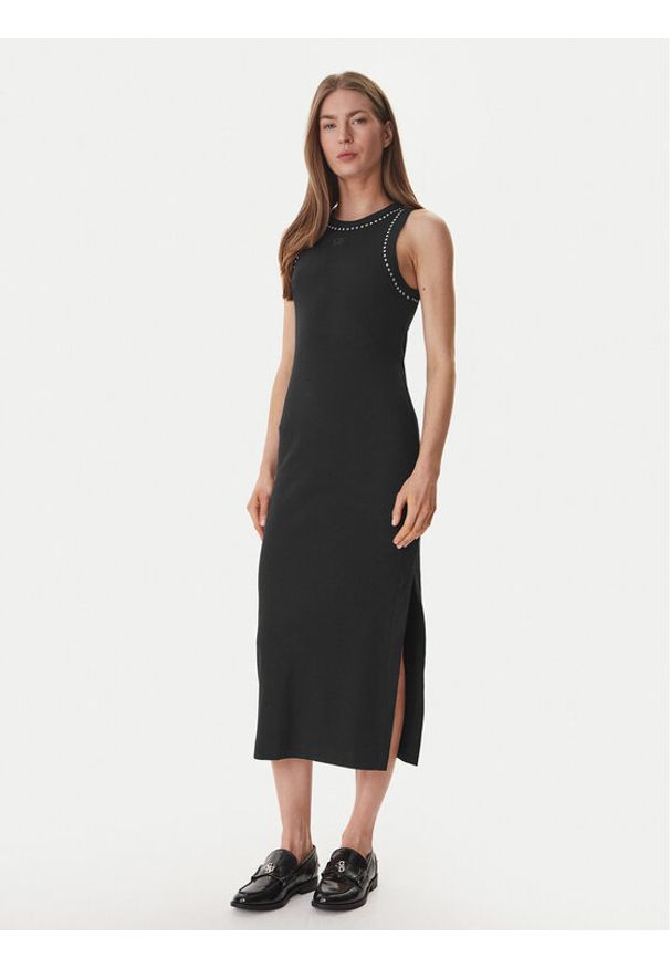 DKNY Sukienka codzienna DJ6D9189 Czarny Slim Fit. Okazja: na co dzień. Kolor: czarny. Materiał: bawełna. Typ sukienki: proste. Styl: casual