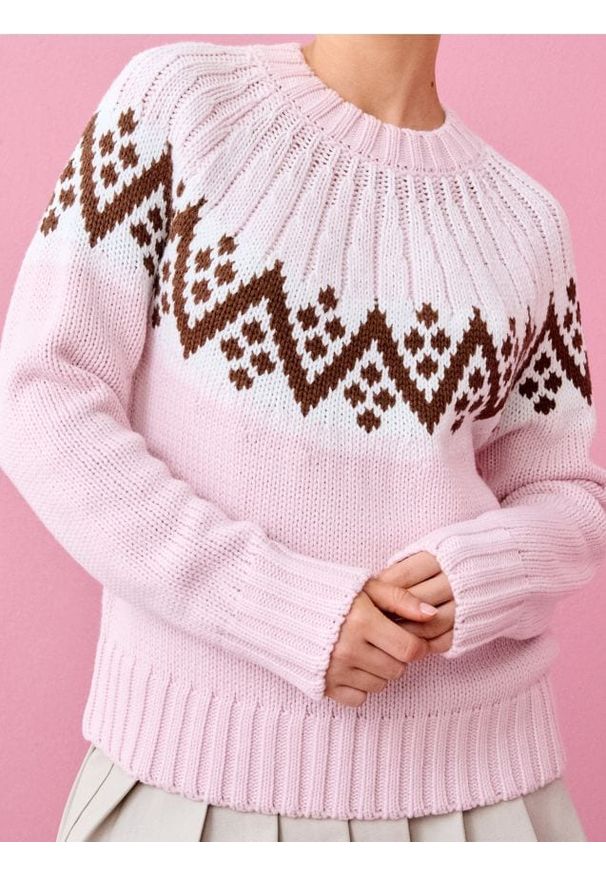 Sinsay - Sweter skandynawski z domieszką wełny - wielobarwny. Materiał: wełna