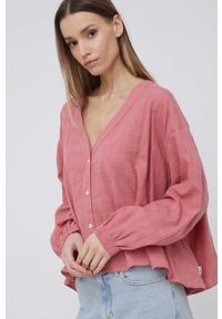 Wrangler koszula bawełniana damska kolor różowy relaxed. Kolor: różowy. Materiał: bawełna. Długość rękawa: długi rękaw. Długość: długie #3