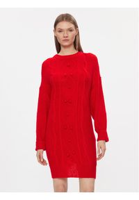 Brave Soul Sukienka dzianinowa LKD-555BERNARD Czerwony Regular Fit. Kolor: czerwony. Materiał: wiskoza, dzianina
