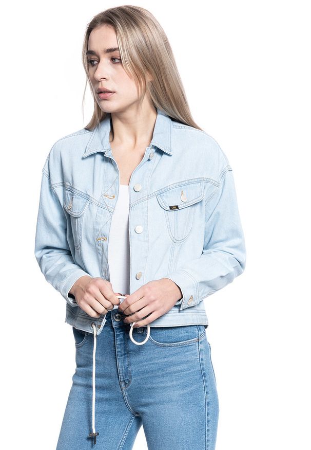 Lee - DAMSKA KURTKA JEANSOWA LEE RIDER DRAWSTRING JKT RELAXED L54LGGQB 112112791. Materiał: jeans