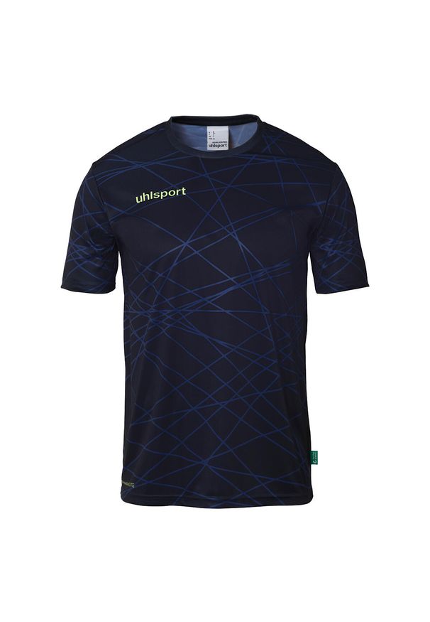 UHLSPORT - Koszulka Uhlsport Prediction. Kolor: niebieski, czarny, biały, wielokolorowy. Materiał: jersey. Wzór: nadruk, napisy. Sport: piłka nożna