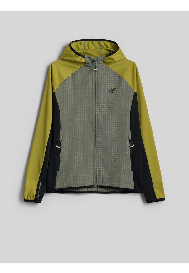 4f - 4F Kurtka softshell wiatroodporna damska - oliwkowa L. Kolor: brązowy, oliwkowy, wielokolorowy. Materiał: softshell
