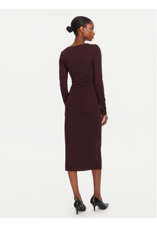 KAOS Sukienka koktajlowa Abiti RI1MA002 4005 Bordowy Slim Fit. Kolor: czerwony. Materiał: syntetyk. Styl: wizytowy