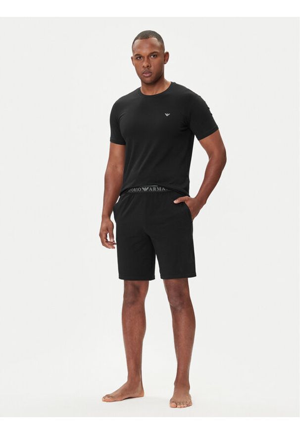 Emporio Armani Underwear Piżama EM000400 AF10776 MC108 Czarny Regular Fit. Kolor: czarny. Materiał: bawełna