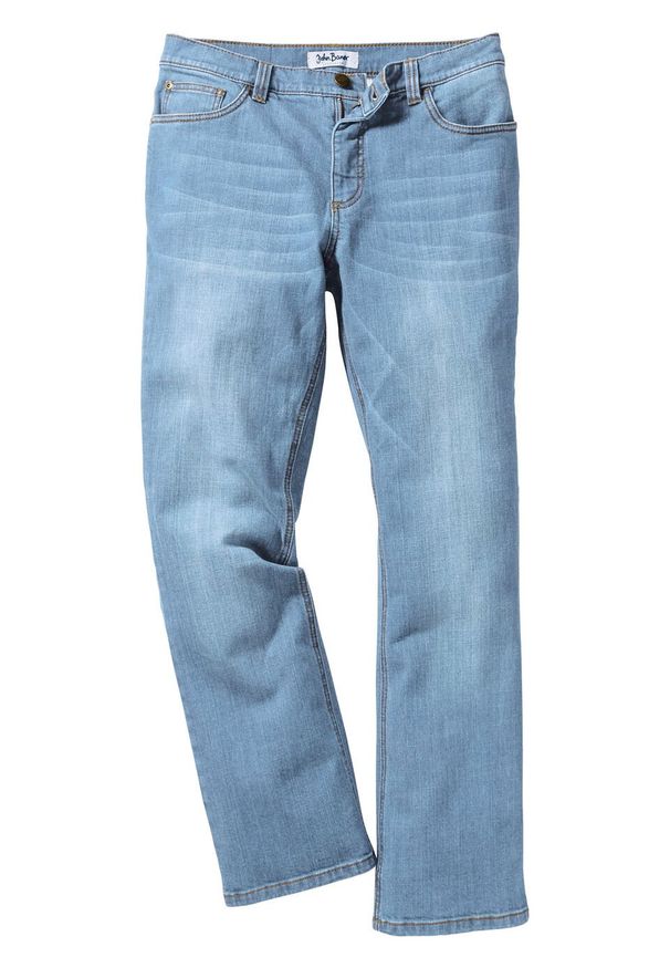 Dżinsy ze stretchem Slim Fit Bootcut bonprix jasnoniebieski denim. Kolor: niebieski