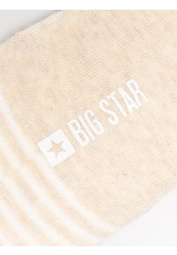 Big-Star - Stopki damskie w paski beżowe Olga 801. Kolor: beżowy. Wzór: paski