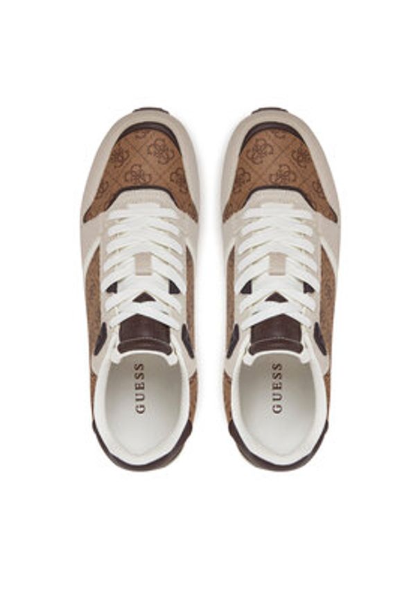 Guess Sneakersy FMJISL PEL12 Beżowy. Kolor: beżowy. Materiał: skóra