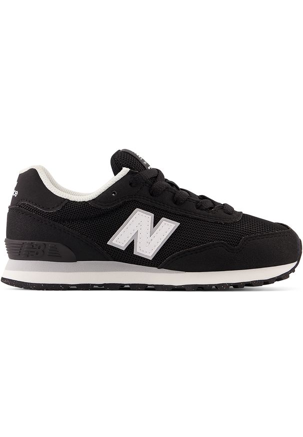 Buty dziecięce New Balance PC515BLK – czarne. Okazja: na uczelnię. Kolor: czarny. Materiał: guma, syntetyk, materiał. Szerokość cholewki: normalna