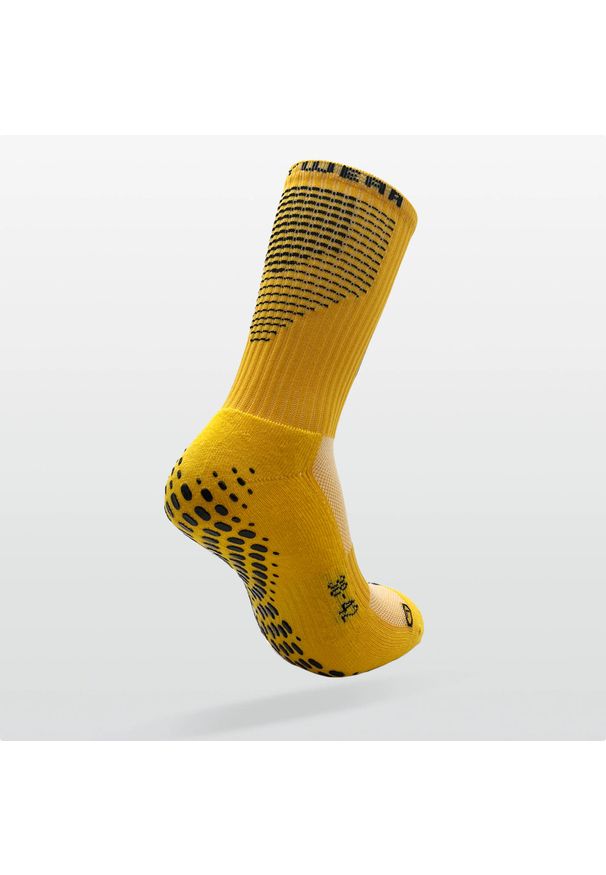 PLAYWEAR - Antypoślizgowe Skarpety Żółte. Kolor: wielokolorowy, żółty, czarny. Materiał: bawełna, poliester. Sport: piłka nożna