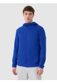 4f - 4F Bluza trekkingowa Primaloft Active rozpinana z kapturem męska - niebieska L. Typ kołnierza: kaptur. Kolor: niebieski. Materiał: materiał, tkanina, syntetyk. Długość rękawa: raglanowy rękaw. Technologia: Primaloft. Styl: klasyczny, sportowy. Sport: turystyka piesza, wspinaczka
