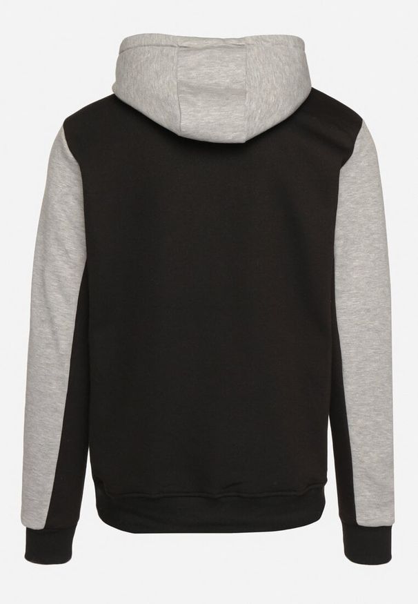 Born2be - Czarna Bluza z Bawełną z Kieszenią Kangurek i Kapturem Nevisara. Okazja: na spotkanie biznesowe, na co dzień. Kolor: czarny. Materiał: bawełna. Styl: klasyczny, sportowy, casual, biznesowy, elegancki