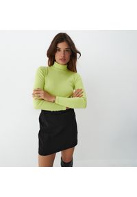 Mohito - Prążkowany golf - Zielony. Typ kołnierza: golf. Kolor: zielony. Materiał: prążkowany #1