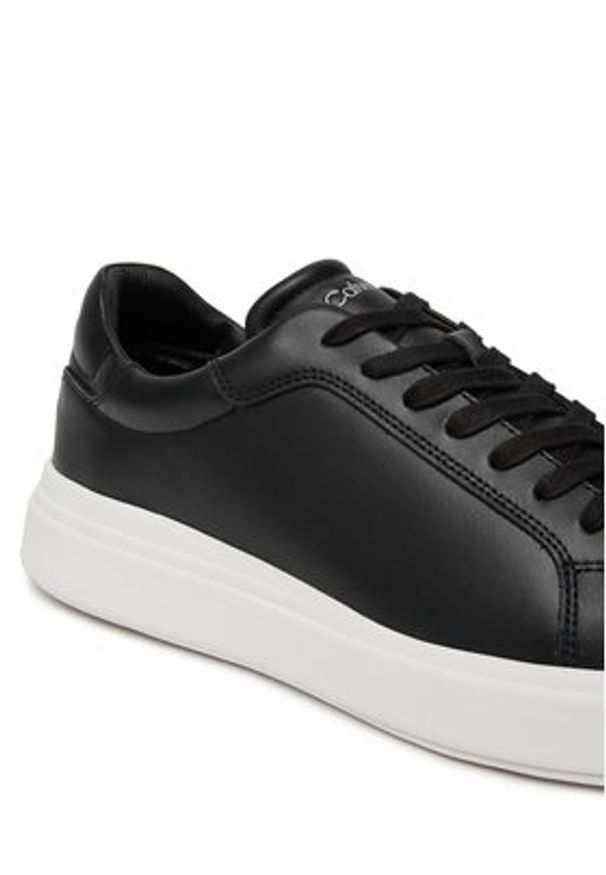 Calvin Klein Sneakersy Low Top Lace Up Lth HM0HM01016 Czarny. Kolor: czarny. Materiał: skóra
