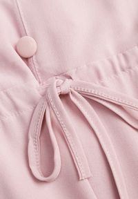 Renee - Różowy Kombinezon z Bawełny na Regulowanych Ramiączkach z Troczkiem w Pasie Cramla. Okazja: na co dzień. Kolor: różowy. Materiał: bawełna. Długość rękawa: na ramiączkach. Długość: długie. Styl: elegancki, casual #2