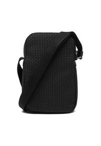 Calvin Klein Saszetka Embossed Woven Slim Reporter LV04D3221G Czarny. Kolor: czarny. Materiał: skóra