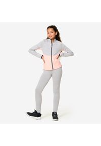 Decathlon - Dres dziecięcy Domyos. Kolor: różowy. Materiał: poliester, elastan, materiał. Styl: sportowy