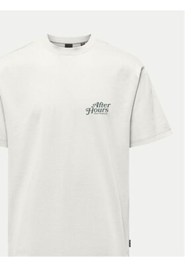 Only & Sons T-Shirt Bowen 22032071 Biały Relaxed Fit. Kolor: biały. Materiał: bawełna