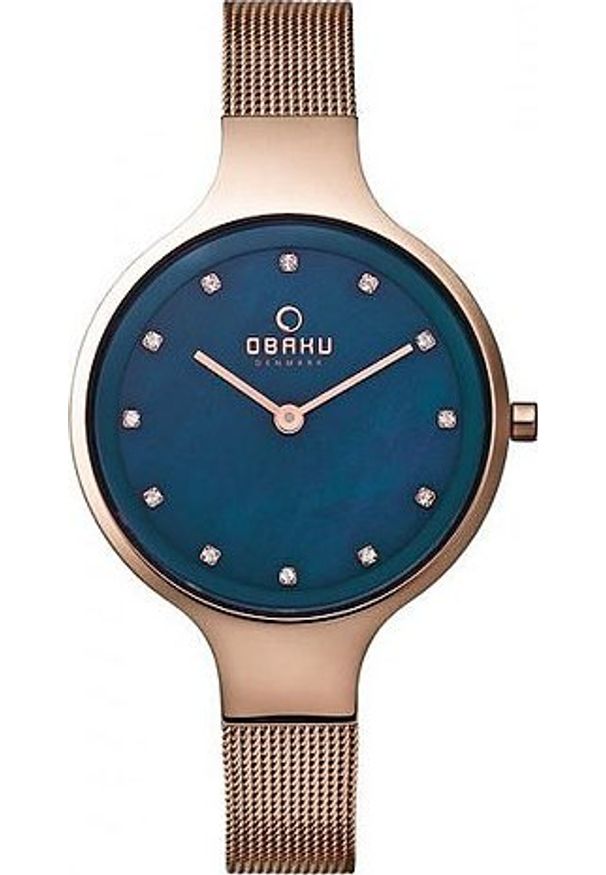 Zegarek OBAKU Zegarek damski Obaku Denmark V173LXVLMV różowe złoto. Kolor: złoty, wielokolorowy, różowy