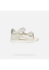 Sandały Geox Model B Sandal Macchia Gir Kolor Biały. Kolor: szary, biały, wielokolorowy. Materiał: skóra. Sezon: lato
