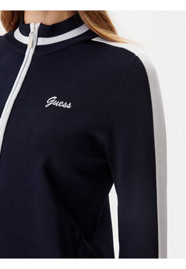 Guess Bluza V5GQ01Z3D60 Granatowy Regular Fit. Kolor: niebieski. Materiał: wiskoza