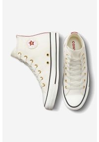 Converse trampki Chuck Taylor All Star Hearts damskie kolor biały A04950C-WHITE. Nosek buta: okrągły. Kolor: biały. Materiał: materiał, guma #4