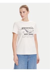 Weekend Max Mara T-Shirt Guglia 2525976031 Écru Regular Fit. Materiał: bawełna