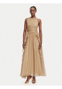 Morgan Sukienka koktajlowa 261-RFLAM Beżowy Regular Fit. Kolor: beżowy. Materiał: syntetyk. Styl: wizytowy #1