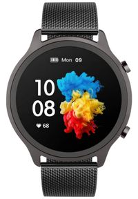 GARETT - Smartwatch Garett Veronica czarny stalowy. Rodzaj zegarka: smartwatch. Kolor: czarny, szary, wielokolorowy. Materiał: tworzywo sztuczne. Styl: sportowy, elegancki, wizytowy