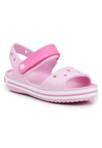 Sandały Crocs Crocband Sandal Kids 12856-6GD różowe. Zapięcie: rzepy. Kolor: różowy. Materiał: syntetyk, materiał