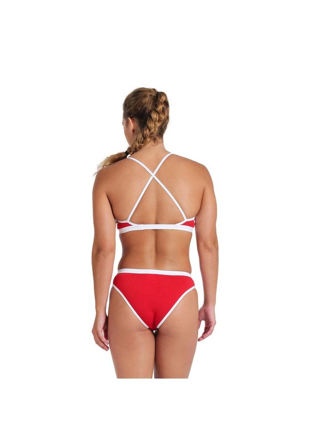 Damski Góra Bikini Pływanie Arena Icons Czerwony. Kolor: biały, czerwony, wielokolorowy. Wzór: jednolity