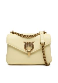 Pinko Torebka Cupido Messenger Mini Suede AI 23-24 PCPL 101749 A0QO Żółty. Kolor: żółty. Materiał: skórzane #1