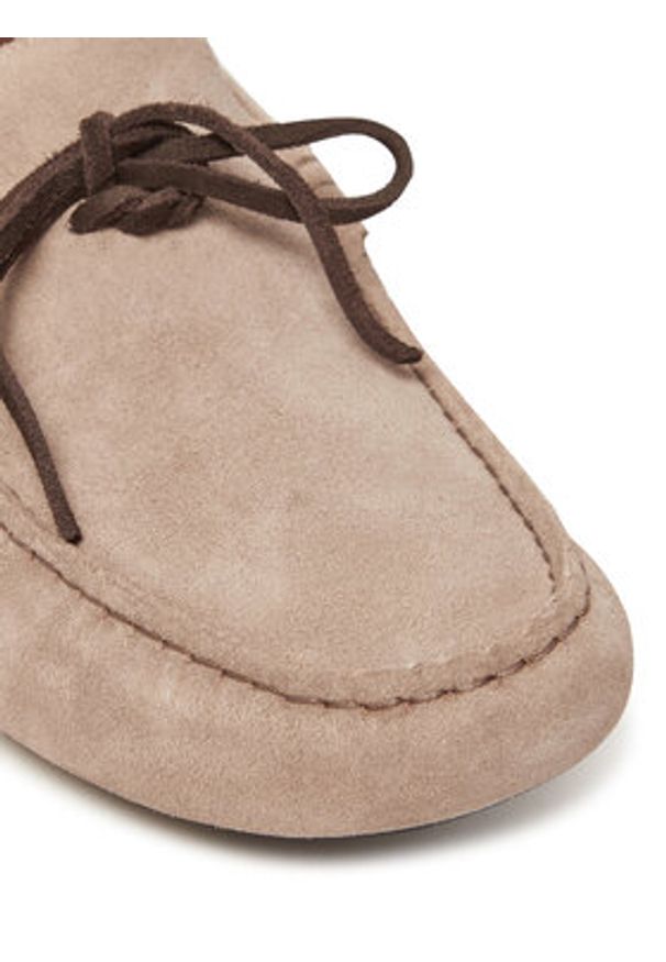 TOMMY HILFIGER - Tommy Hilfiger Mokasyny Hilfiger Folded Suede Driver FM0FM05385 Beżowy. Kolor: beżowy. Materiał: zamsz, skóra