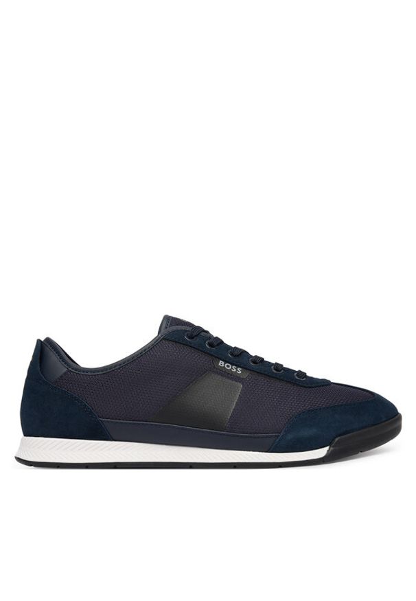 BOSS Sneakersy Nitan 50563824 Granatowy. Kolor: niebieski. Materiał: materiał