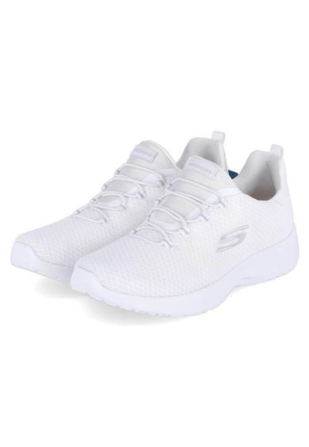 skechers - Buty do chodzenia damskie Skechers Dynamight. Zapięcie: bez zapięcia. Kolor: biały. Materiał: materiał, syntetyk, tkanina. Szerokość cholewki: normalna. Sport: turystyka piesza