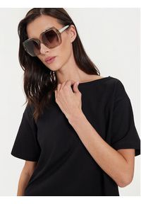 Sisley T-Shirt 3096L400N Czarny Relaxed Fit. Kolor: czarny. Materiał: bawełna #5
