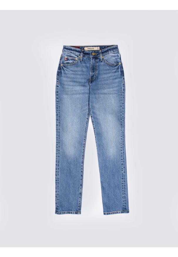 Big-Star - Jeansy damskie proste niebieskie Charlotte 485. Okazja: na co dzień. Stan: podwyższony. Kolor: niebieski. Styl: casual, vintage