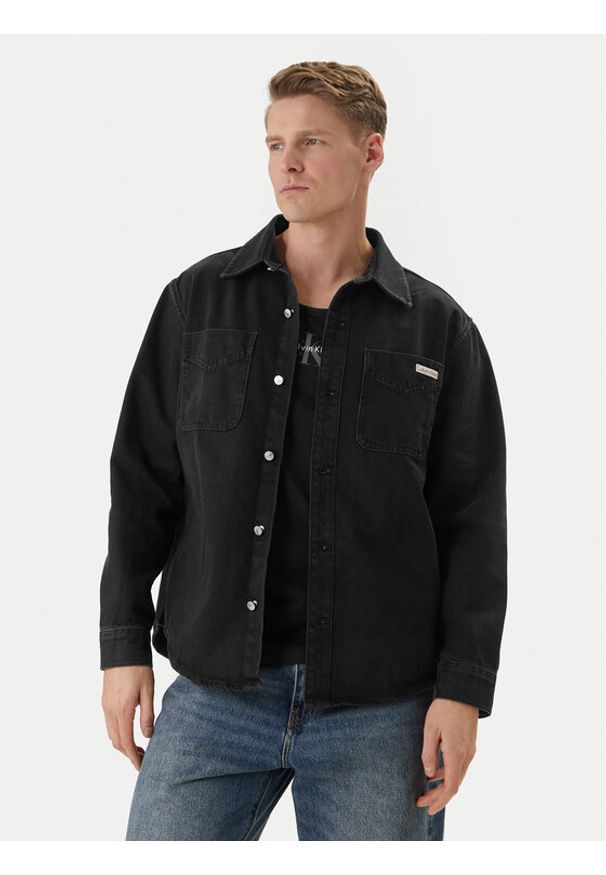 Calvin Klein Jeans Koszula jeansowa 90's LV04RF709G Czarny Regular Fit. Kolor: czarny. Materiał: bawełna