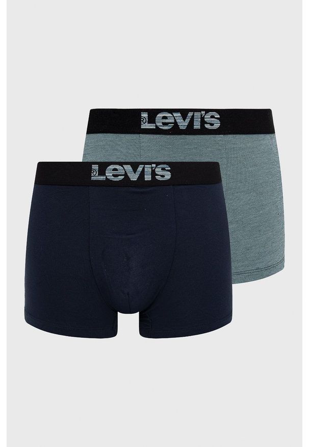 Levi's® - Levi's bokserki (2-pack) męskie kolor granatowy. Kolor: niebieski. Materiał: bawełna, włókno, materiał