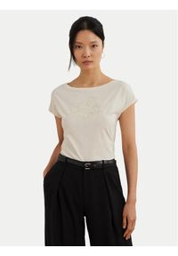 Lauren Ralph Lauren - LAUREN RALPH LAUREN T-Shirt 200963933001 Écru Relaxed Fit. Kolor: kremowy. Materiał: bawełna #1