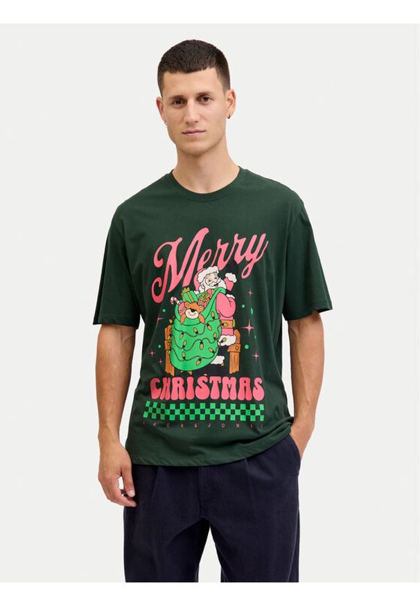 Jack & Jones T-Shirt Holiday Cartoon 12287550 Zielony Relaxed Fit. Kolor: zielony. Materiał: bawełna