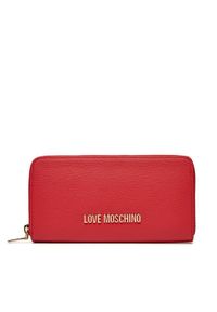 Love Moschino - LOVE MOSCHINO Duży Portfel Damski JC5700PP0LLD0500 Czerwony. Kolor: czerwony. Materiał: skóra