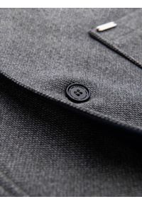 Ombre Clothing - Melanżowy męski długi płaszcz z kapturem – szary V1 - Rozmiar: XXL. Typ kołnierza: kaptur. Kolor: niebieski. Materiał: tkanina, wełna, poliester, materiał, syntetyk, włókno, nylon. Długość: długie. Wzór: melanż. Sezon: zima. Styl: elegancki #9