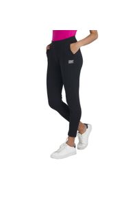LEONE 1947 APPAREL - Proste spodnie damskie z zakładkami, z polaru treningowego. Kolor: czarny. Materiał: polar. Sport: fitness